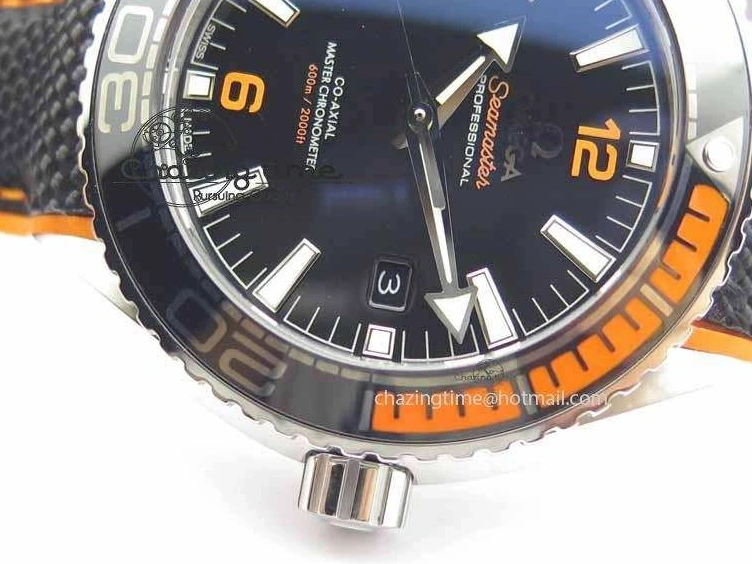 0521 Resilient Planet Ocean 2016 43.5mm SS OM 1:1 Best Edition Black Dial On Black Nylon Strap A 8167